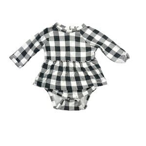 SpearmintLOVE Buffalo Plaid Skirted Bodysuit